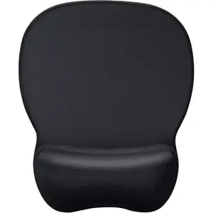 Ergonomic Mouse Pad with Gel Wrist Rest – Memory Foam Wrist Support, Anti-Slip Base, Smooth Lycra Surface Mouse Pad for Wrist Pain Relief, Computer Desk Accessories for Office & Gaming (Black, 9.4 x 8.1 in)