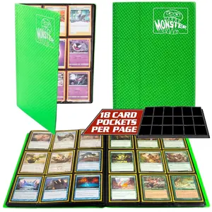 Monster Binder - 9 Pocket Trading Card Album - Holofoil Green - Holds 360 Yugioh  Magic  and Pokemon Cards