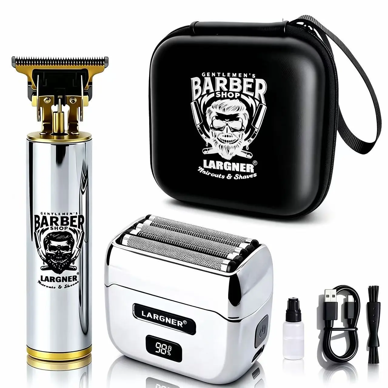 Largner Mini Portable Razor, Magnetic Floating Blade, High Power Long Lasting, Includes Leather Case, Ideal for Home and Travel