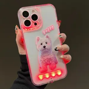 Cute Penguin Cartoon Phone Case, Unique Call Light Design, All over Print, Fits iPhone X/11/12/13/14/15/16/17 Pro/pro Max/plus