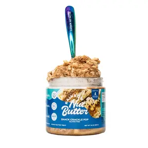 SNACK CRACKLE POP Rice Marshmallow Peanut Butter Treat Rainbow Nut Butter Snack - Gluten Free, Bite-Sized Crunchy & Gooey Marshmallow Fluff, 16 oz Jar