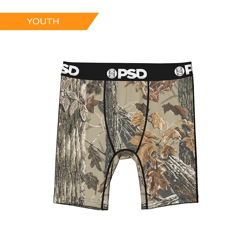PSD Youth Boys Realtree Xtra Grey Boxer Brief - Soft, Breathable and Comfortable Stretch Underwear