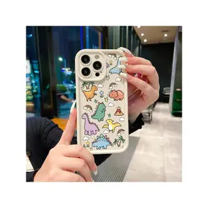Cute Cartoon Dinosaur Pattern Phone Case, Decorative Phone Protector Cover, Phone Accessories Compatible With IPhone 11 12 13 14 15 16 Pro Max/Pro/Plus