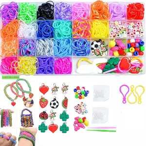 2000+ Rubber Bands Bracelet Making Kit with Accessories for Girls - Colored Rubber Bands Loom