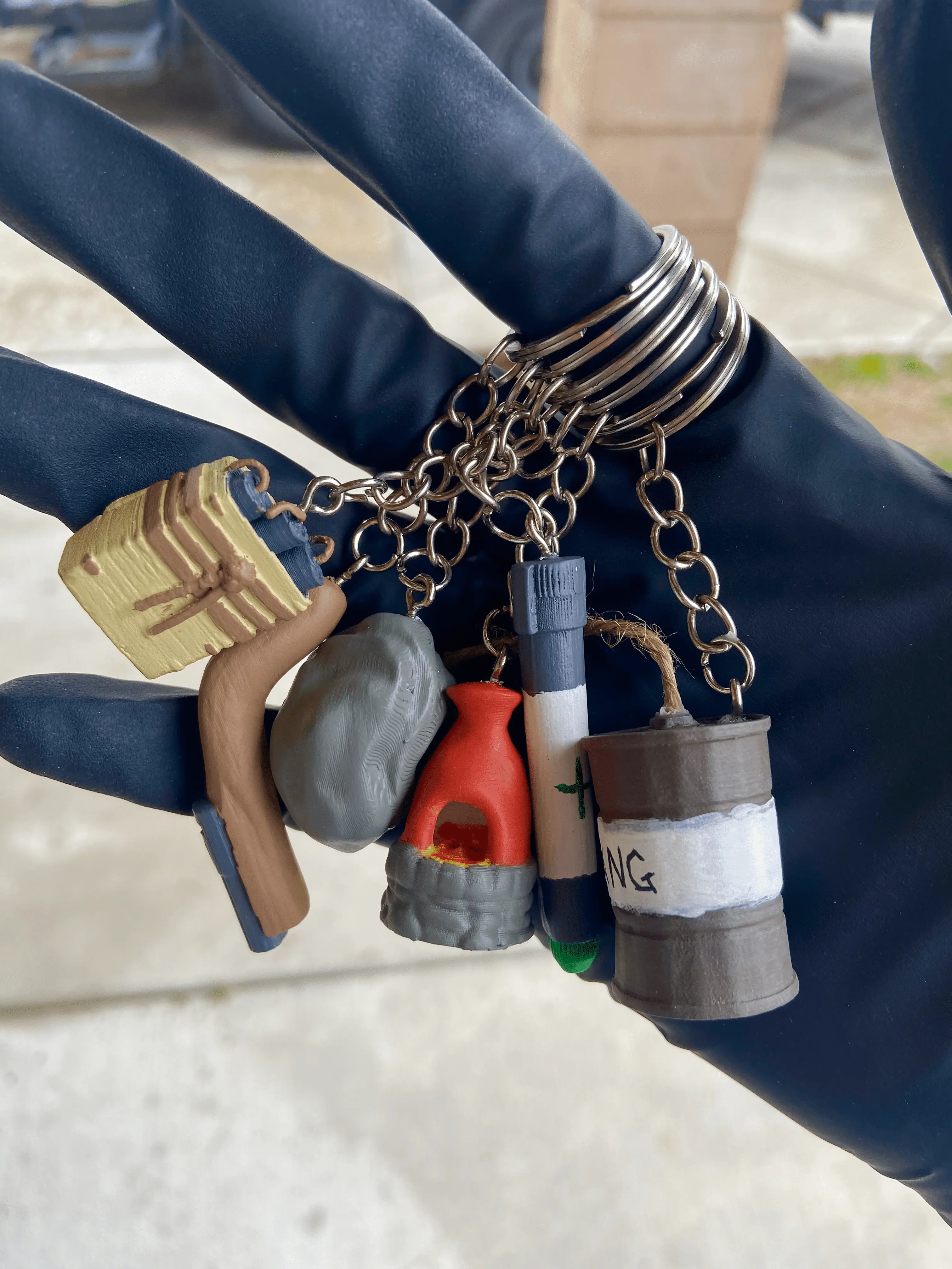 Rust Inspired 3D Printed Keychains