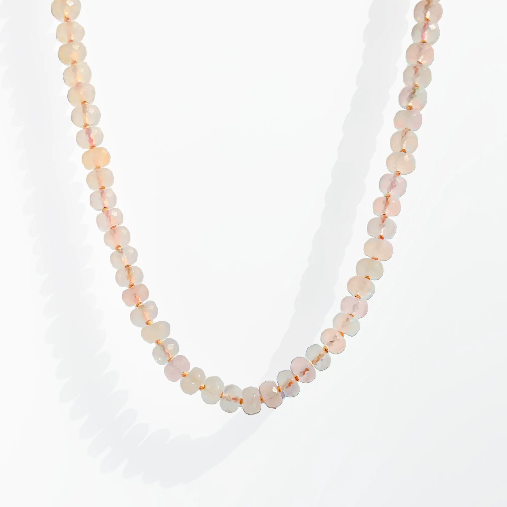 Rose Quartz Candy Bead Necklace