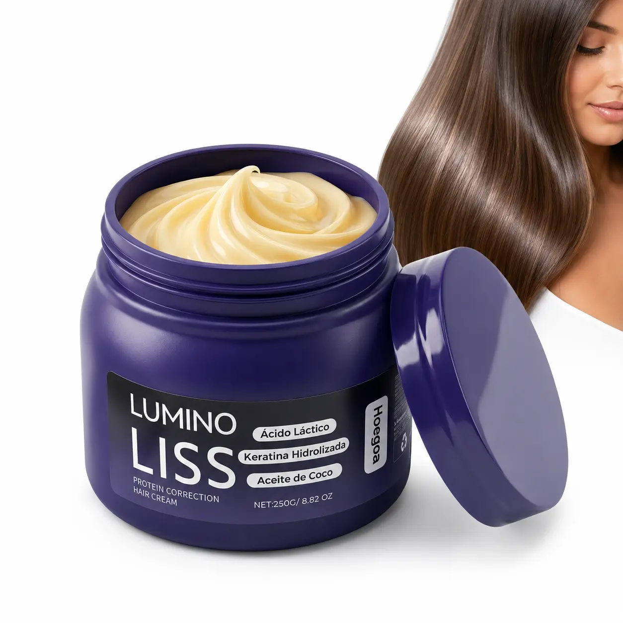 Keratin Hair Cream, Anti-Frizz Smoothing Hair Mask for Deep Repair & Hydration, Nourishing Protein Treatment for Dry & Damaged Hair, Alcohol & Formaldehyde-Free, 250g (8.8 oz)