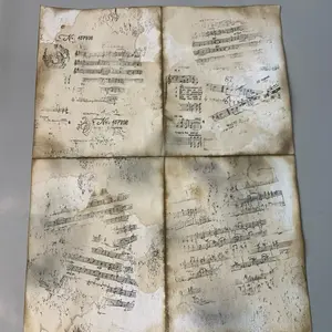 Handmade Musical notes background for junk journal