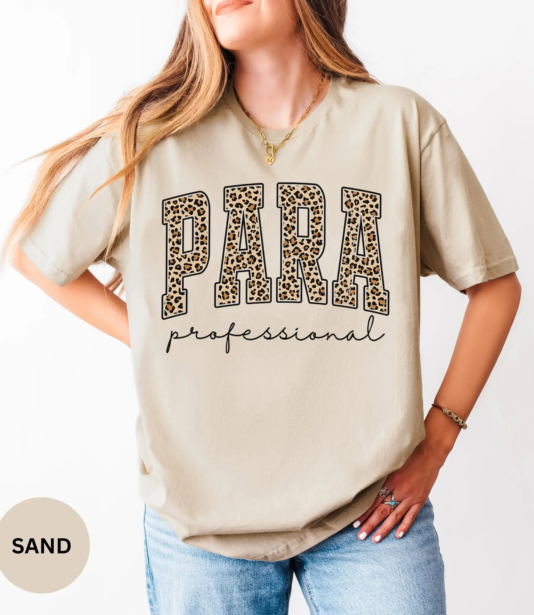 Leopard Para Paraprofessional Short Sleeve T-SHIRT / Sweatshirt / Hoodie , Paraprofessional SHORT SLEEVE, Para Squad tee, Teacher Aide Cotton Fabric Fit