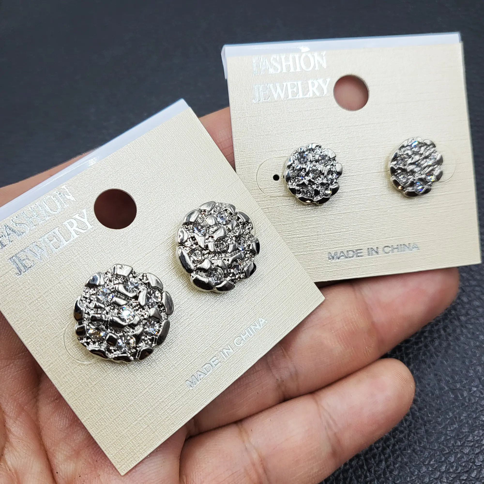 MaxBling81 Unisex Iced Silver-Plated Cubic Zirconia Nugget Stud Fashion Earrings - Hip Hop Artificial Gemstone Jewelry for Adults, Men's Earrings, Fashion Jewelry, Earrings Studs, Sparkling Zirconia