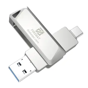 FIREBAT USB Flash Drive, 2-in-1 Thumb Drive, OTG Flash Drive for iPhone 15, Android Phones, Tablets, MacBooks, Windows, Swivel-Switch USB-A to USB-C Port