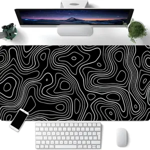 Abstract Terrain Line Large Gaming Mouse Pad, Non-Slip Rubber, Multi-Size, Ideal for Laptop, Desktop, Computer Desk Mat, Gifts for Kids, Boys, Girls