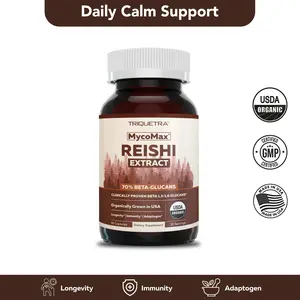 Organic Reishi Mushroom Capsules | 70% Beta Glucans – US Grown & Ultrasonically Extracted – Supports Overall Wellbeing – 60 Capsules Healthcare Dietary