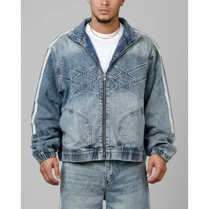 Loiter Track Star Denim Jacket Blue Wash