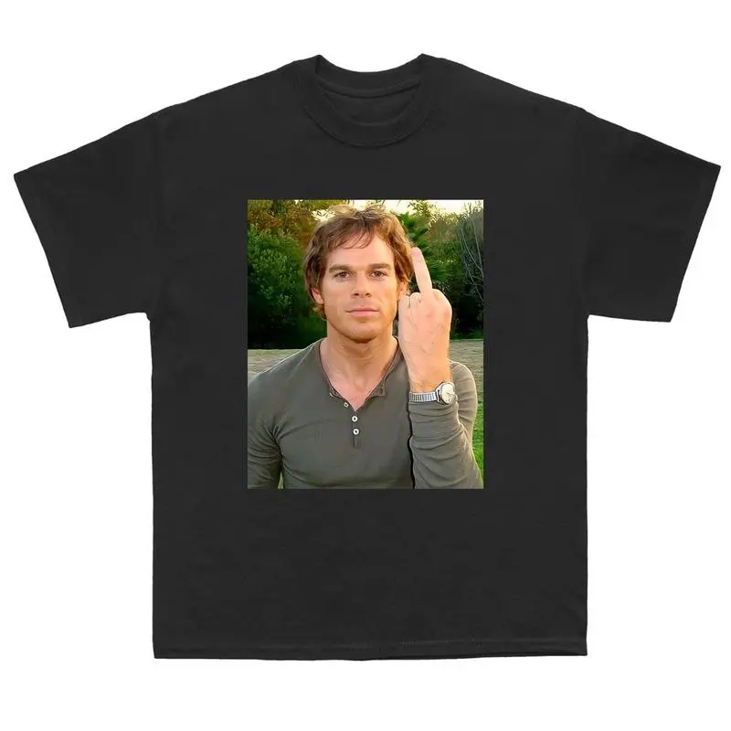 Men's Dexter Morgan T-Shirt Top, Funny Movie Print Shortsleeve Crewneck, Lightweight Graphic Tees for Big and Tall Men, Tshirt, Menswear, Chinese New Year, 2Xl, Pure Cotton, Lightweight Fabric, Round Neck, Movie Character, Casual, 3Xl, Graphic Print, Crew