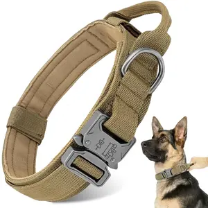 Durable Tactical Dog Collar with Heavy Metal Buckle, Adjustable Pet Collar for Medium Large Dogs, Practical Design, Ideal for German Shepherd Training Accessories