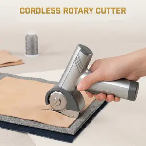 Precision Cordless Electric Rotary Cutter with Digital Display & 4-Speed Control, USB-C Rechargeable Fabric & Leather Scissor Tool for Crafting, Cardboard, and DIY Projects