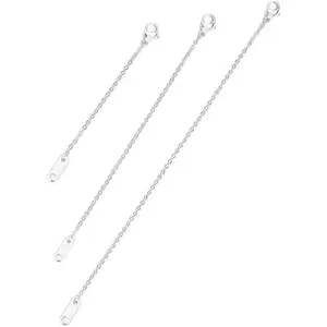 Altitude Boutique 18k SIlver Plated Necklace Extenders Delicate Necklace Extender Chain Set for Women 3 Piece Set, Extensions 2", 4", 6" Inches Hypoallergenic in Silver