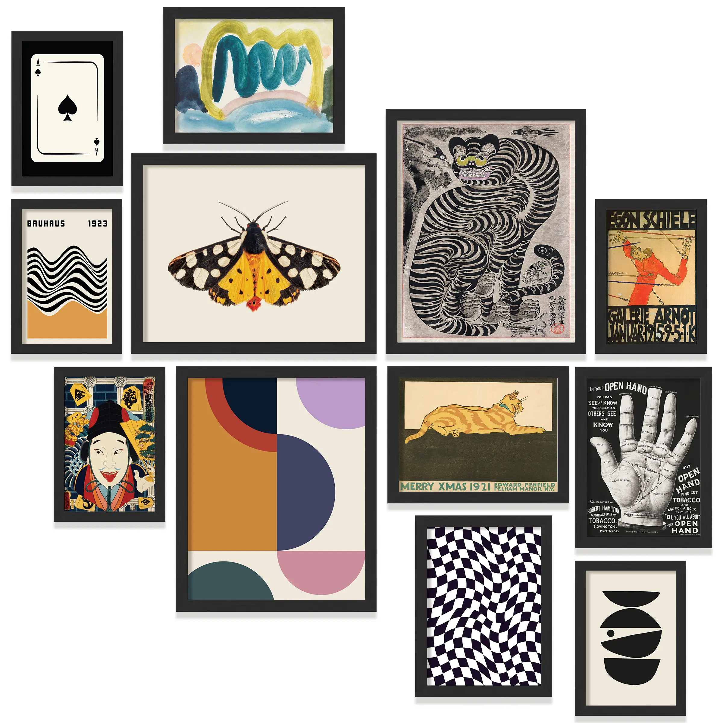 97 Decor Framed Eclectic Wall Art Prints - Modern Maximalist Retro Gallery Set, Unique Colorful Paper Posters for Home Bedroom Decoration