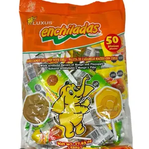 ENCHILADAS - Hard Candy Lollipops with Chilli, Artificial Flavors Of  Mango & Pineapple / 50 Pieces Bag /