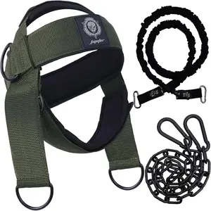 Neck Harness for Increases Neck Core Strength - Neck Exerciser with 30" Heavy Duty Steel Chain for Safely Lifting Weights Up to 280 lbs