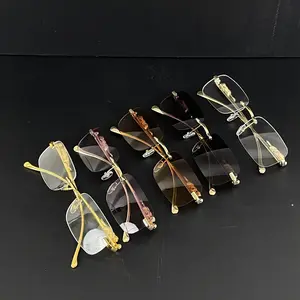 Sporty Frameless Ombre Sunglasses: Rimless Design with UV Protection and Anti-Glare Lenses