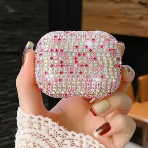 Bling Rhinestone Case for AirPods Pro 3/2/1, Cute Glitter Diamond TPU Cover for AirPods 4/3/2/1, Sparkly Shockproof Protective Case, Luxury Crystal Skin, Stylish Charging Case Cover Gift  for Women Girls