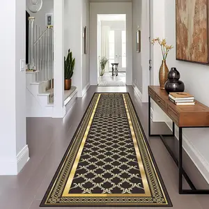 Geometric Pattern Long Hallway Carpet, 1 Count Non-slip Stain Resistant Kitchen Floor Mat, Decorative Runners for Home Living Room Bedroom, Decorative Rugs
