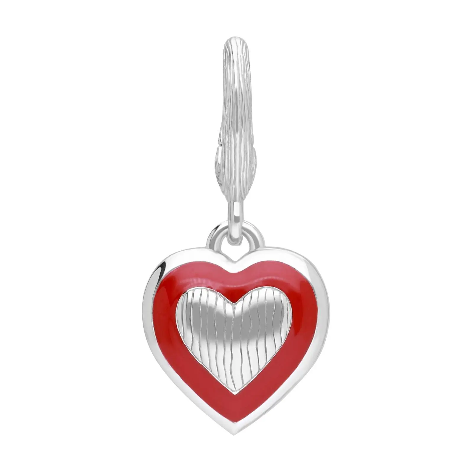 Ariva Sterling Silver Red Enamel Heart Charm