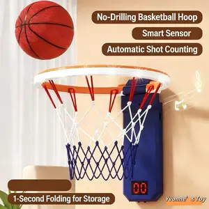 Mini basketball hoop |No drill wall mount foldable rim with mini basketball &pump