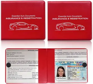 Car Registration Insurance Holder, 2Pack Essential Auto Card Document Glove Box Organizer with Velcro Closure, Vehicle Interior Accessories Perfect for Most Car, Truck, SUV