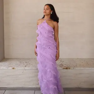 Purple Ruffle Dress for Women - Casual Womenswear