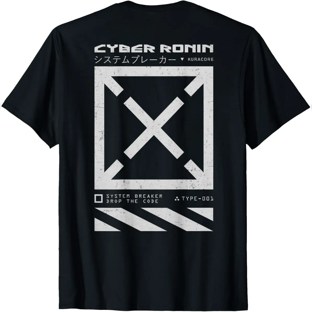 Back Print Japanese Streetwear Y2K Techwear Anime Cyberpunk T-Shirt Everyday Cotton T-Shirt, Shortsleeve, Casual, Top