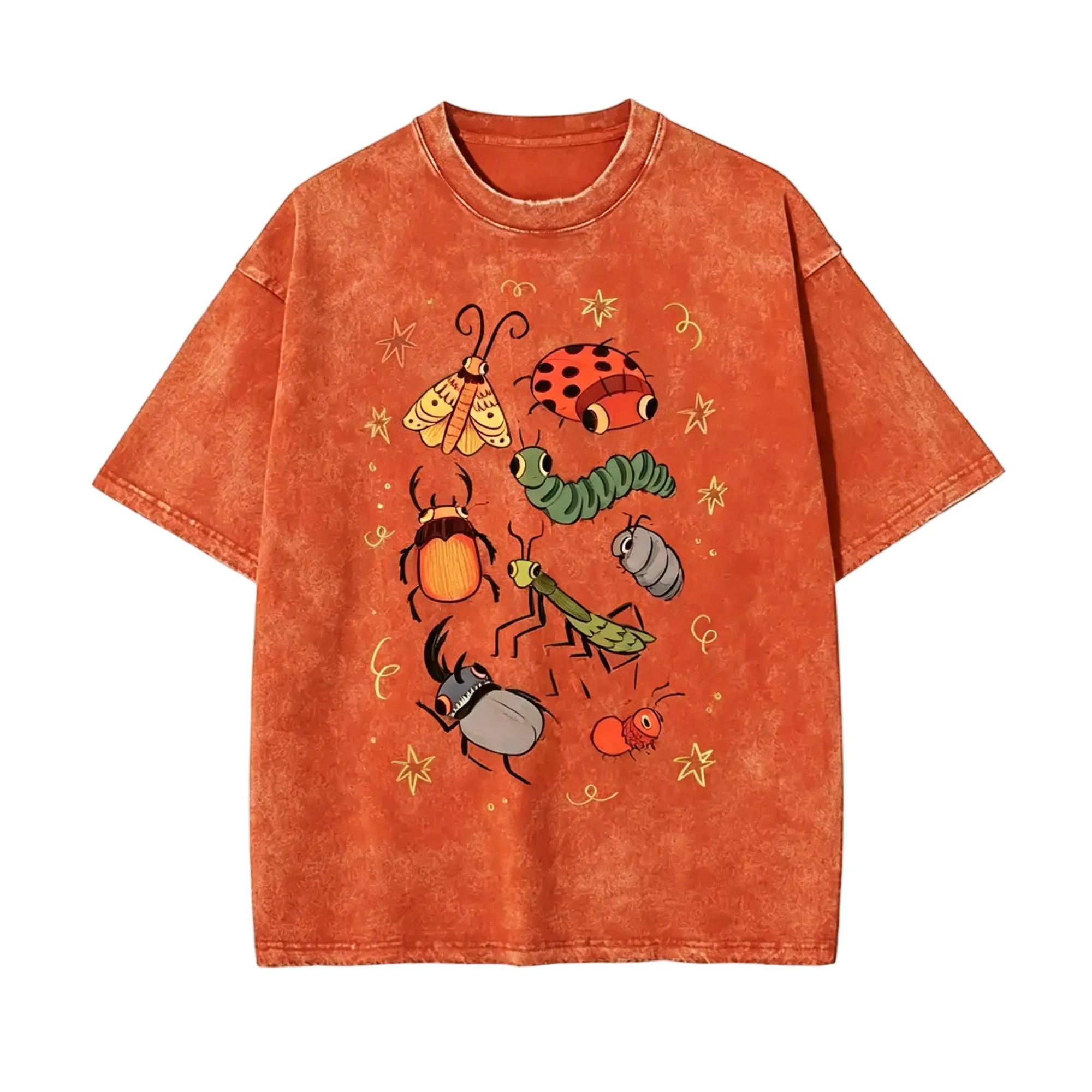 Men's Oversized Round Neck Short-Sleeve Batik Cotton T-Shirt - Casual Fashion Tee, Pre-Shrunk Soft Fabric Top, Tropical Menswear, Classic Washed Streetwear, Unisex Apparel