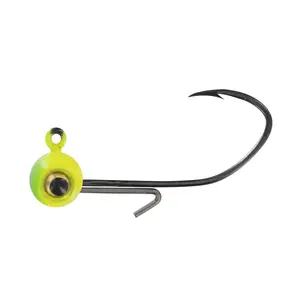 Cam's 20ct. Premium Honey Chartreuse (1/16 #4 Nasty Bend Hook) Holographic Life Like Double Paint Jig Head