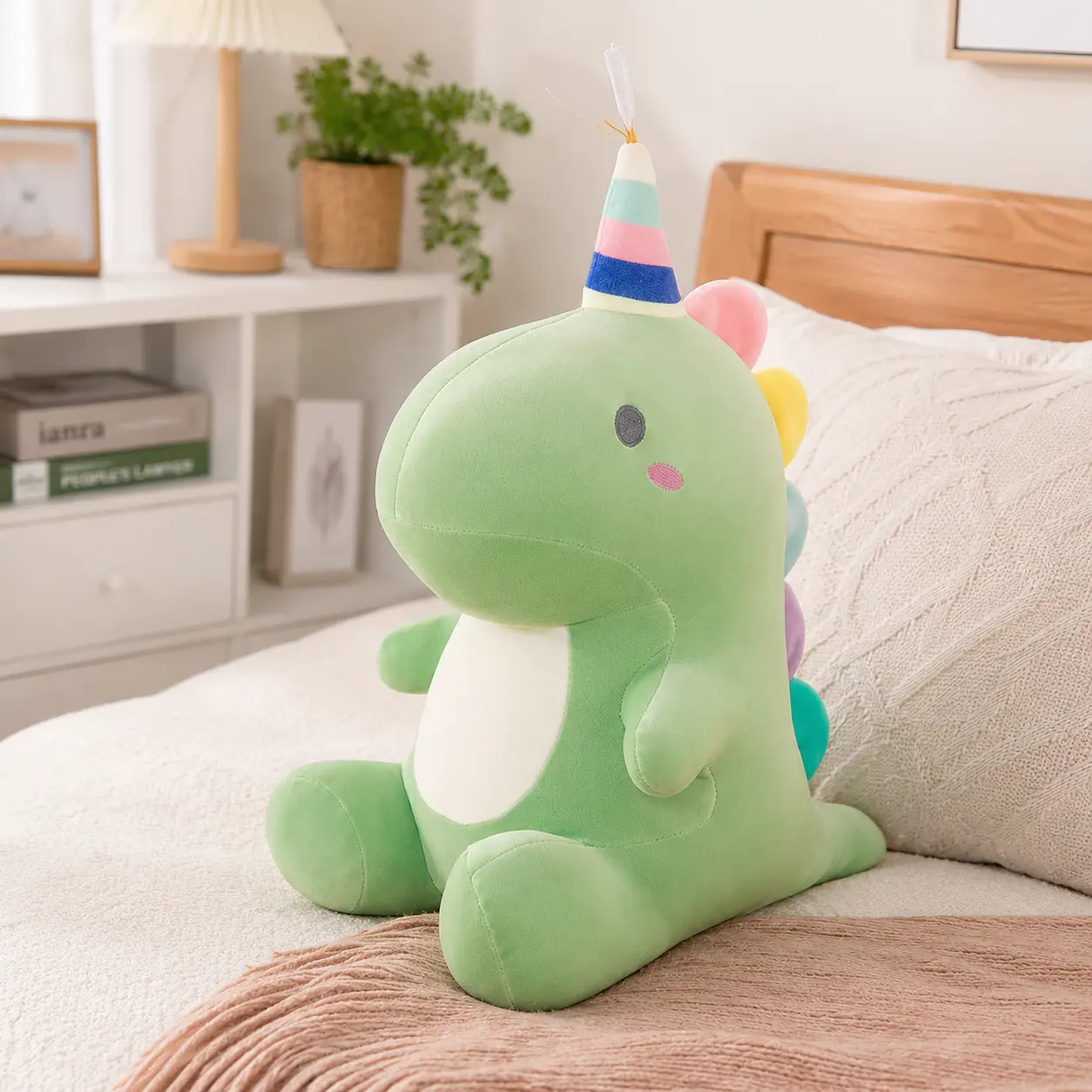 CHUBBYJOY Kawaii Sitting Dinosaur Plush, 12Inch 15 Inch Soft Stuffed Animal, Squishy Fluffy Dinosaur Doll, Cute Girly Gifts, Lovely Plush Gift, Soft Stuffed Toy, Aesthetic Bedroom Party Decor, Birthday Xmas Holiday Present for Kids Teens