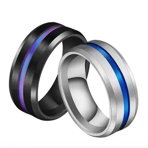 R216 Men's Stainless Steel Ring 8mm Color Matching Multiple Colors Ring