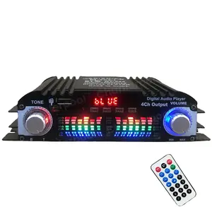 1600W Peak Power HiFi Sound Amplifier Digital 4 Channel Audio Amplifier Bluetooth Karaoke Player FM Radio Support Remote Control Powerful Device
