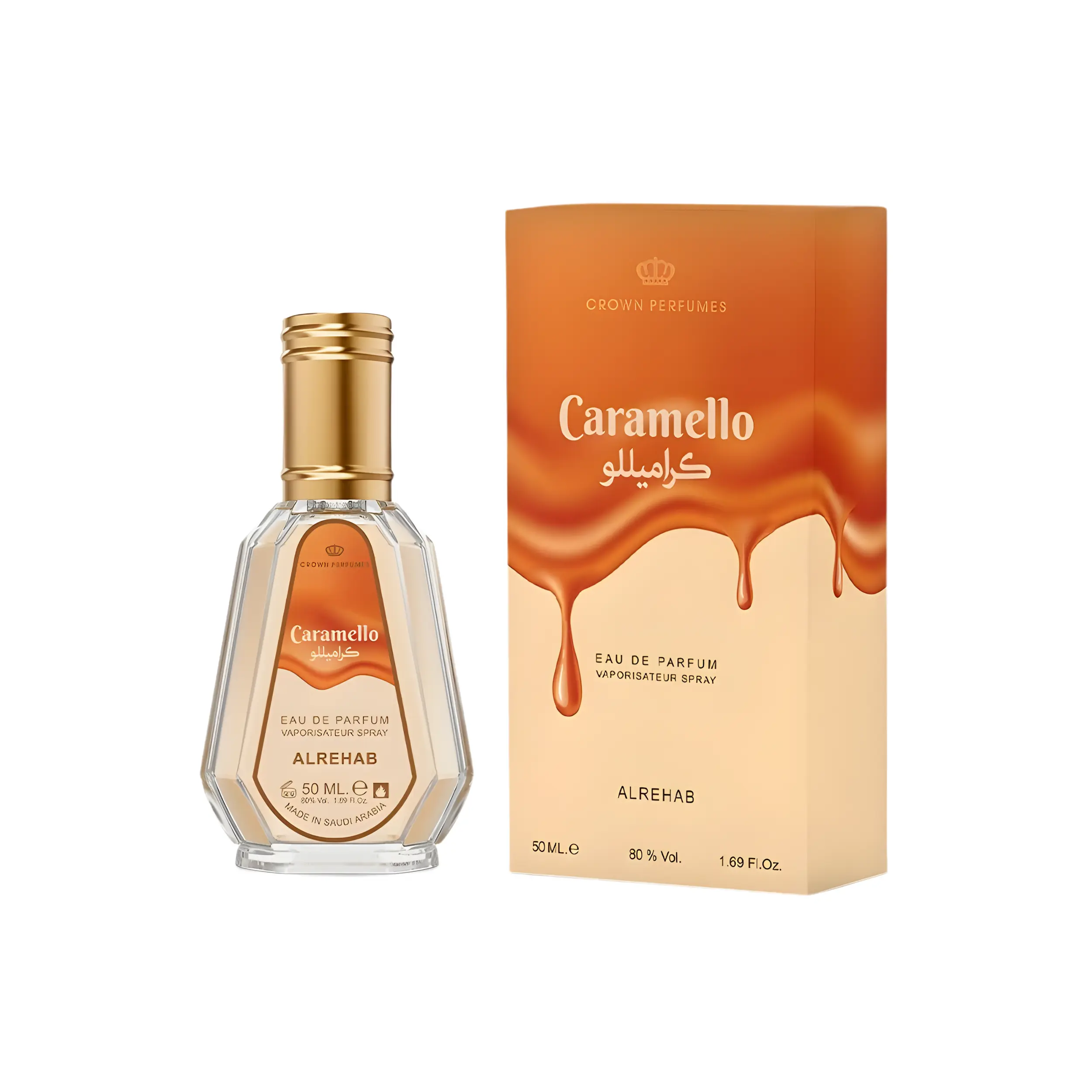 Al Rehab Caramello Eau De Parfum, Long Lasting Aromatic Sweet Scent with Caramel, Vanilla & Pistachio Notes for Men & Women, 1.65 Fl Oz in Box, Coconut Vanilla Scent, Perfumes, Fragrances, Long Lasting Perfumes, Adults, Jasmine, Oriental, Powder, Aromatic