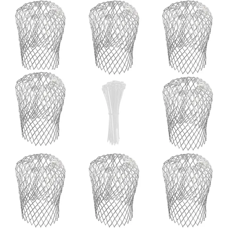 Durable Heavy-Duty Aluminum Gutter Guards (3.5 in) - 8-Count Silver Expandable Downspout Leaf Filter Strainer with Debris Blockage Prevention Screen