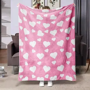 Heart Pattern Blanket, Soft Warm Throw Blanket, Air-Conditioned Room Blanket, Warm Nap Blanket For Home Office Travel, Gift For Girls
