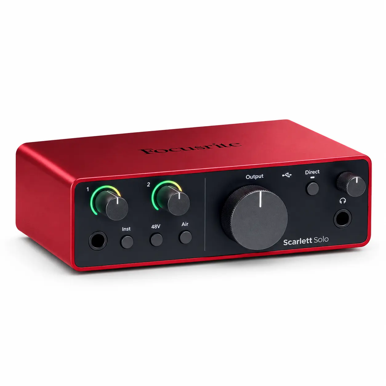 Focusrite Scarlett Solo 4th Gen USB Audio Interface - Compact Recording Tool for Songwriters, XLR Mic Input, Auto Gain, 120dB, USB Type-A, Hitmaker Expansion, Ableton Live Lite, Storage Box, Condenser Set Compatibility, Headphones Support