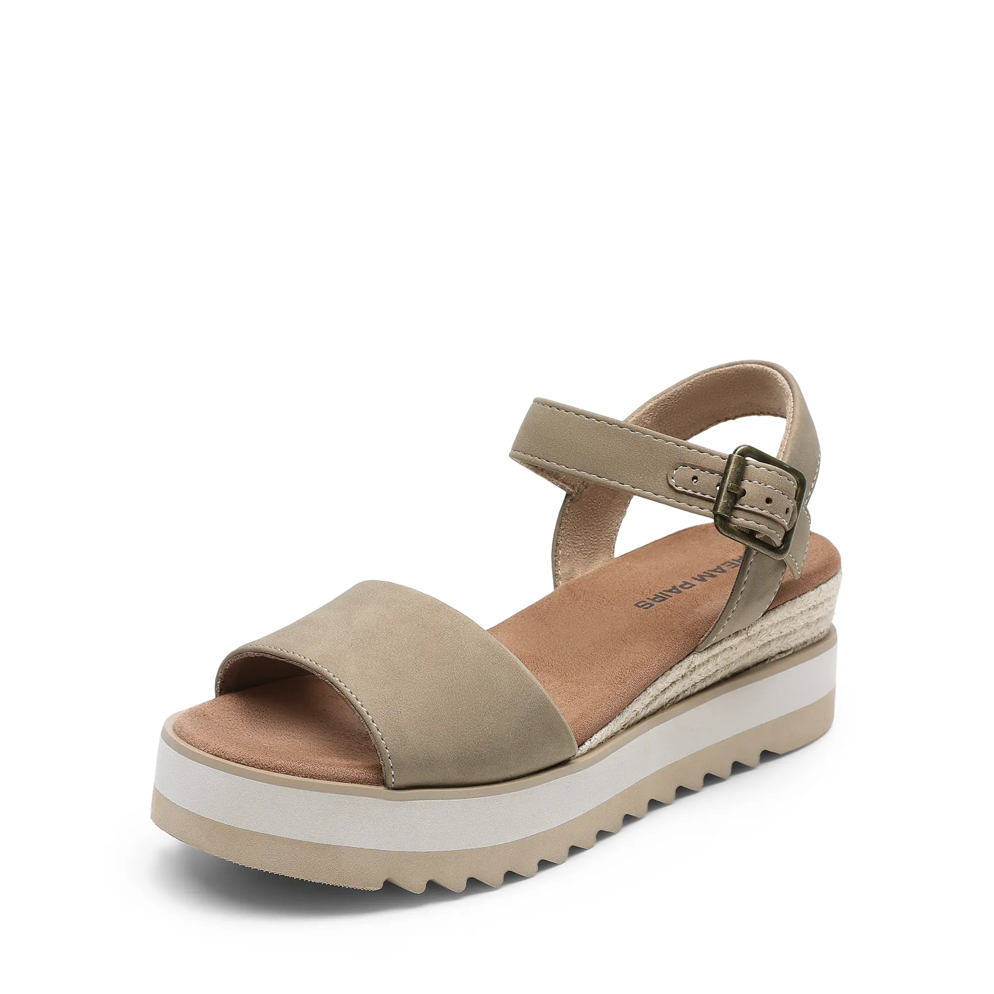 Dream Pairs Women's Sandals, Open-Toe Espadrille Wedge Heels with Buckle Ankle Strap, Cushioned 2.75-Inch Heel for Daily Wear, Espadrilles Sandals, Fashionable Heeled Sandals