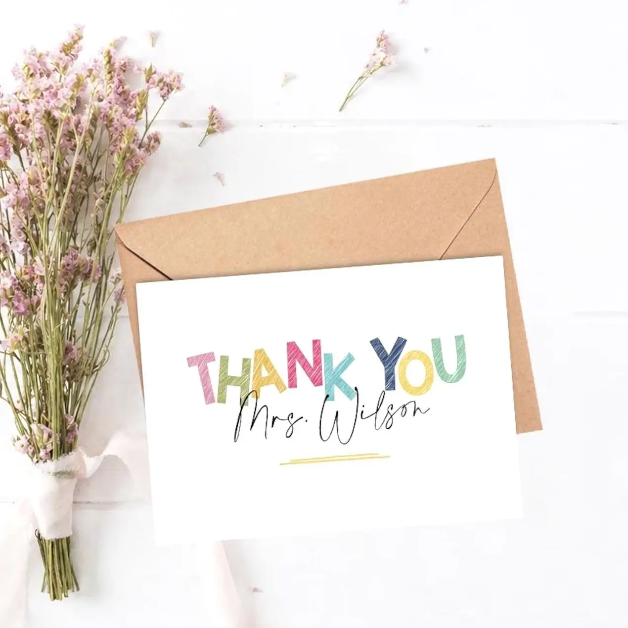 Teacher Thank You Card, Personalized Teacher Card, Custom Thank You, Teacher leaving gift, Thank You card, Greeting Card
