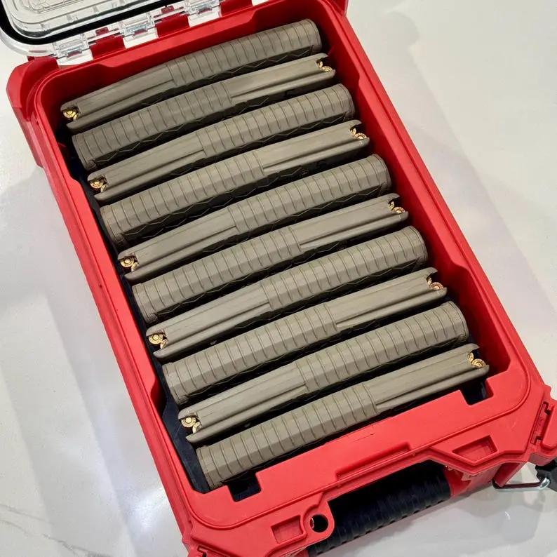 Milwaukee PACKOUT Magazine Storage - HOLDS 10x MAGS! Compact Organizer Insert - AR15 - PMag - 30rd Mag