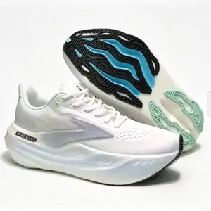 Sleek White Road Running Shoes Ultra Soft Cushioning Athletic Sneakers Breathable Lightweight Jogging Shoes for Daily Workout