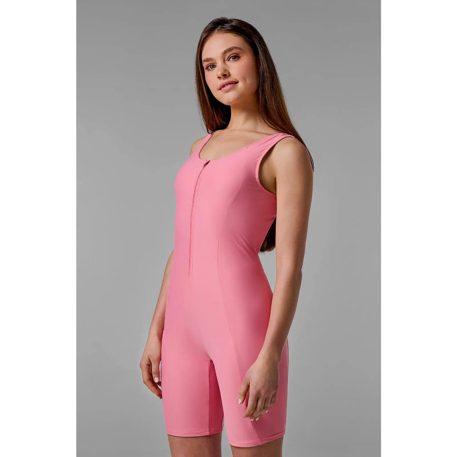 Palm Plaza | Women's Knee Length Swimsuit | Flamingo Pink