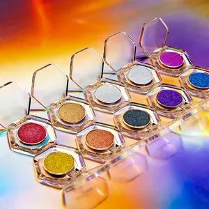 Single Eyeshadow - High Pigmented Metallic Shimmer Eye Makeup, Waterproof & Long Lasting Glitter Eyeshadow, Smooth Texture, Multicolored