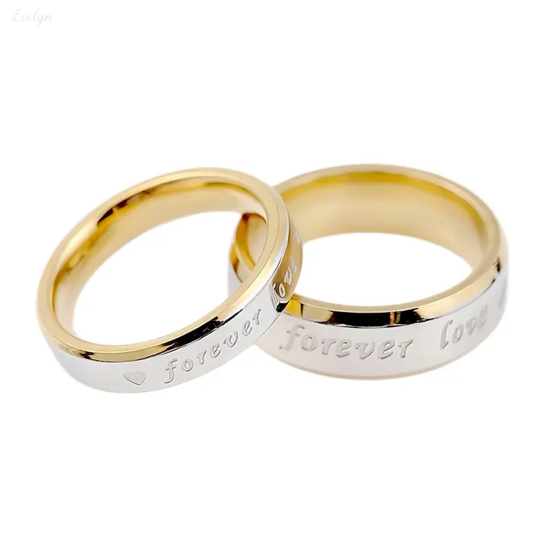 His & Hers Minimalist Matching Commemorative Promise Rings - 2-Tone Engraved, Tarnish-Resistant Costume Jewelry with Lasting Shine, Couples Gifts for Anniversary, Husband and Wife Gifts, Rings for Women