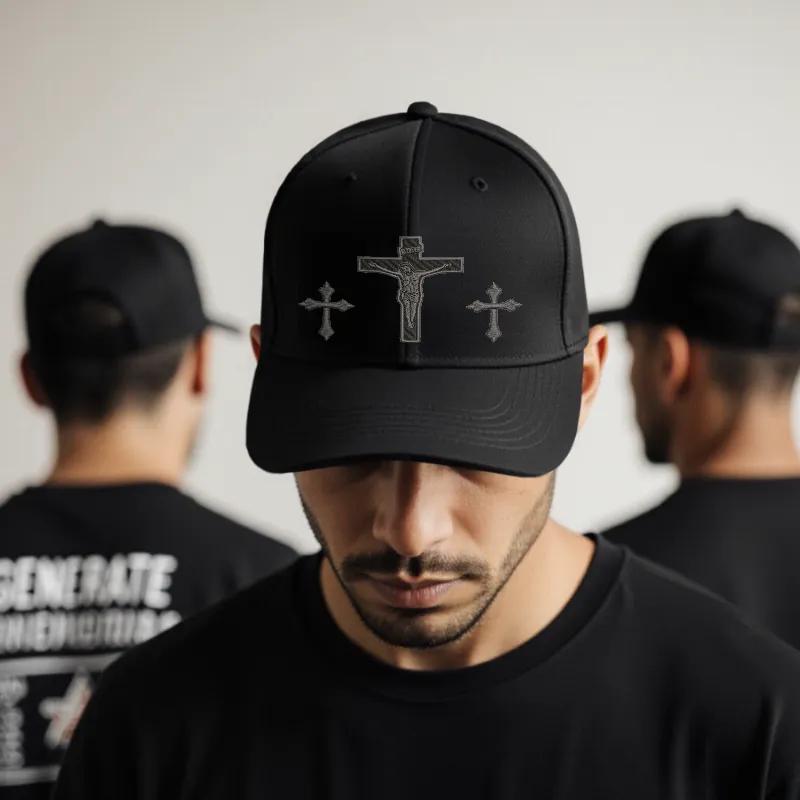 Cross & Jesus Printed pattern Men's and women's Hat - Religious Faith Baseball Cap, Spiritual Streetwear,Perfect Gift